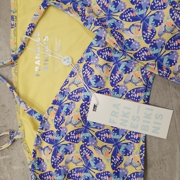 💕FRANKIE'S BIKINIS💕 Falcon Bikini TOP ~ Monarch Butterfly Print Large L NWT - Picture 13 of 14